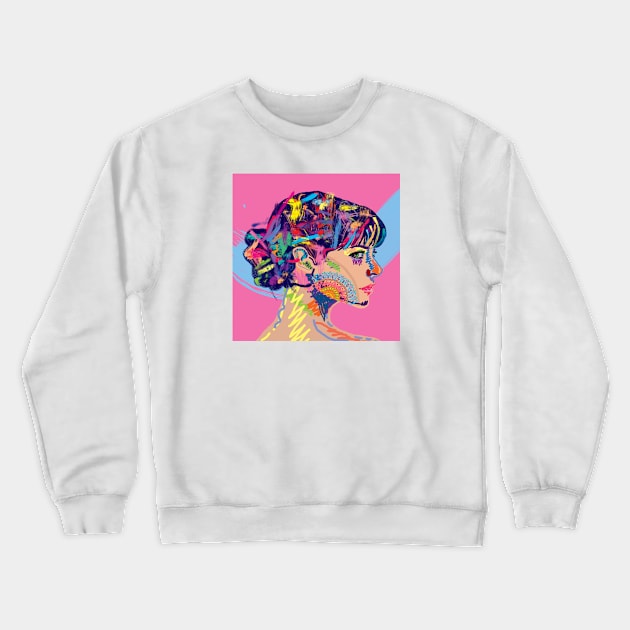 Girl Artistic Crewneck Sweatshirt by sattiva